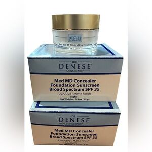 Dr Denese Med MD 33 Eye Emulsion 1oz NIB SPF 35 Foundation Set Light Medium